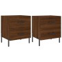 Mesita noche 2 uds madera ingeniería marrón roble 40x35x47,5 cm de vidaXL, Mesitas de noche - Ref: Foro24-827339, Precio: 99,...