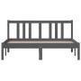Estructura de cama madera maciza gris doble 135x190 cm de vidaXL, Camas y somieres - Ref: Foro24-814861, Precio: 134,00 €, De...