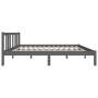 Estructura de cama madera maciza gris doble 135x190 cm de vidaXL, Camas y somieres - Ref: Foro24-814861, Precio: 134,00 €, De...