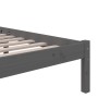 Estructura de cama madera maciza gris doble 135x190 cm de vidaXL, Camas y somieres - Ref: Foro24-814861, Precio: 134,00 €, De...