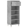 Mueble zapatero madera contrachapada gris hormigón 40x36x105 cm en Zapateros y organizadores de calzado | Comprar online en Foru