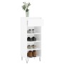 Mueble zapatero madera contrachapada blanco brillo 40x36x105 cm en Zapateros y organizadores de calzado | Comprar online en Foru