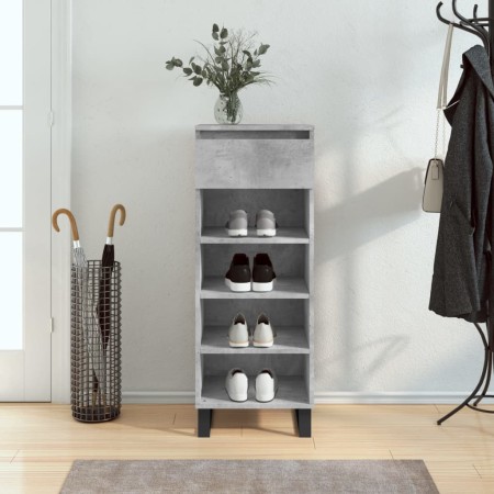 Mueble zapatero madera contrachapada gris hormigón 40x36x105 cm en Zapateros y organizadores de calzado | Comprar online en Foru