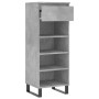 Mueble zapatero madera contrachapada gris hormigón 40x36x105 cm en Zapateros y organizadores de calzado | Comprar online en Foru
