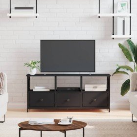 Mueble de TV hierro y madera contrachapada negro 102x33x45 cm en Muebles TV | Comprar online en Foru.es