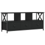 Mueble de TV hierro y madera contrachapada negro 102x33x45 cm en Muebles TV | Comprar online en Foru.es