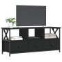 Mueble de TV hierro y madera contrachapada negro 102x33x45 cm en Muebles TV | Comprar online en Foru.es