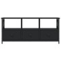 Mueble de TV hierro y madera contrachapada negro 102x33x45 cm en Muebles TV | Comprar online en Foru.es