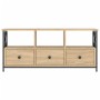 Mueble TV hierro madera contrachapada roble Sonoma 102x33x45 cm en Muebles TV | Comprar online en Foru.es
