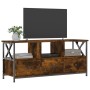 Mueble TV hierro madera contrachapada roble ahumado 102x33x45cm en Muebles TV | Comprar online en Foru.es