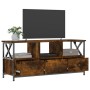 Mueble TV hierro madera contrachapada roble ahumado 102x33x45cm en Muebles TV | Comprar online en Foru.es