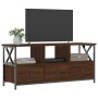 Mueble TV hierro madera contrachapada roble marrón 102x33x45 cm en Muebles TV | Comprar online en Foru.es