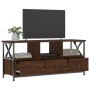 Mueble TV hierro madera contrachapada roble marrón 102x33x45 cm en Muebles TV | Comprar online en Foru.es