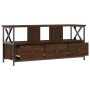 Mueble TV hierro madera contrachapada roble marrón 102x33x45 cm en Muebles TV | Comprar online en Foru.es
