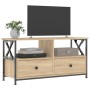 Mueble TV hierro y madera contrachapada roble Sonoma 90x33x45cm en Muebles TV | Comprar online en Foru.es