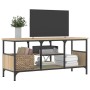 Mueble TV hierro madera contrachapada roble Sonoma 100x35x45 cm en Muebles TV | Comprar online en Foru.es