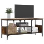 Mueble TV hierro madera contrachapada roble ahumado 100x35x45cm en Muebles TV | Comprar online en Foru.es