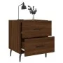 Bedside table 2 units engineered wood brown oak 40x35x47.5 cm by vidaXL, Nightstands - Ref: Foro24-827355, Price: 67,24 €, Di...
