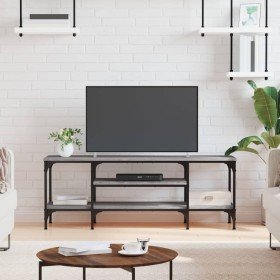 Mueble TV madera ingeniería y hierro gris Sonoma 121x35x45 cm en Muebles TV | Comprar online en Foru.es