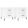 Mesita noche 2 uds madera ingeniería blanco brillo 40x35x47,5cm de vidaXL, Mesitas de noche - Ref: Foro24-827345, Precio: 98,...