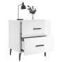 Mesita noche 2 uds madera ingeniería blanco brillo 40x35x47,5cm de vidaXL, Mesitas de noche - Ref: Foro24-827345, Precio: 98,...