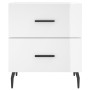 Mesita noche 2 uds madera ingeniería blanco brillo 40x35x47,5cm de vidaXL, Mesitas de noche - Ref: Foro24-827345, Precio: 98,...