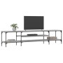 Mueble TV madera ingeniería y hierro gris Sonoma 201x35x45 cm en Muebles TV | Comprar online en Foru.es