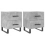 Mesita noche 2 uds madera ingeniería gris hormigón 40x35x47,5cm de vidaXL, Mesitas de noche - Ref: Foro24-827365, Precio: 93,...