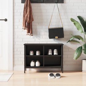Zapatero madera de ingeniería negro 69x35x50 cm en Zapateros y organizadores de calzado | Comprar online en Foru.es