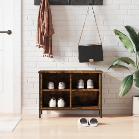 Zapatero madera de ingeniería roble ahumado 69x35x50 cm en Zapateros y organizadores de calzado | Comprar online en Foru.es