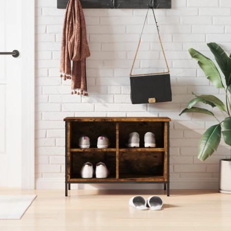 Zapatero madera de ingeniería roble ahumado 69x35x50 cm en Zapateros y organizadores de calzado | Comprar online en Foru.es