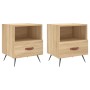 Mesita noche 2 uds madera ingeniería roble Sonoma 40x35x47,5 cm de vidaXL, Mesitas de noche - Ref: Foro24-827379, Precio: 72,...
