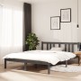 Estructura de cama de madera maciza gris 140x190 cm de vidaXL, Camas y somieres - Ref: Foro24-814866, Precio: 96,58 €, Descue...