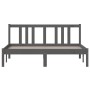 Estructura de cama de madera maciza gris 140x190 cm de vidaXL, Camas y somieres - Ref: Foro24-814866, Precio: 96,58 €, Descue...