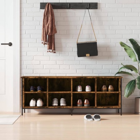 Zapatero madera de ingeniería roble ahumado 131x35x50 cm en Zapateros y organizadores de calzado | Comprar online en Foru.es