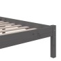 Estructura de cama de madera maciza gris 140x190 cm de vidaXL, Camas y somieres - Ref: Foro24-814866, Precio: 96,58 €, Descue...