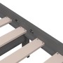 Estructura de cama de madera maciza gris 140x190 cm de vidaXL, Camas y somieres - Ref: Foro24-814866, Precio: 96,58 €, Descue...