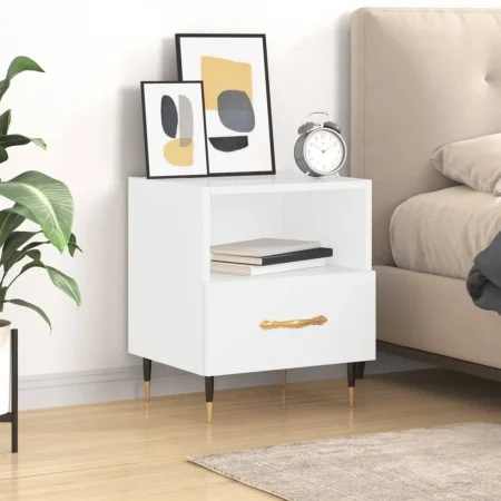 Glossy white engineered wood bedside table 40x35x47.5cm by vidaXL, Nightstands - Ref: Foro24-827392, Price: 44,71 €, Discount: %