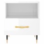 Mesita de noche madera de ingeniería blanco brillo 40x35x47,5cm de vidaXL, Mesitas de noche - Ref: Foro24-827392, Precio: 45,...