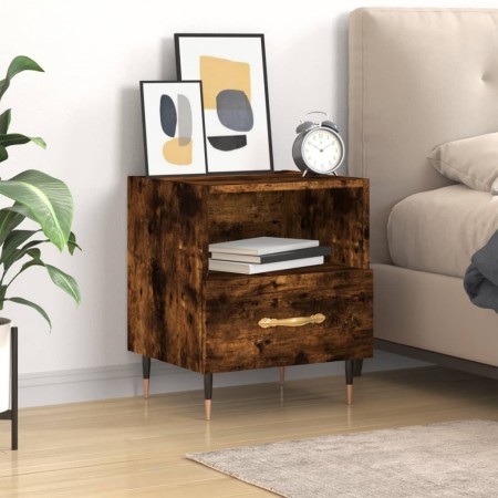 Mesita de noche madera ingeniería roble ahumado 40x35x47,5 cm de vidaXL, Mesitas de noche - Ref: Foro24-827398, Precio: 41,50...