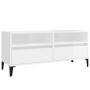 Mueble de TV madera contrachapada blanco brillo 100x34,5x44,5cm en Muebles TV | Comprar online en Foru.es