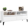 Mueble de TV madera contrachapada blanco brillo 100x34,5x44,5cm en Muebles TV | Comprar online en Foru.es