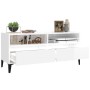 Mueble de TV madera contrachapada blanco brillo 100x34,5x44,5cm en Muebles TV | Comprar online en Foru.es