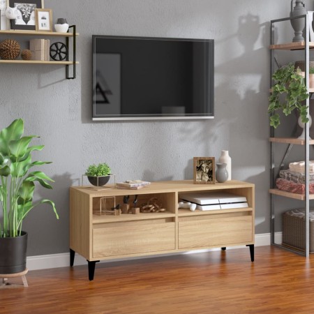Mueble de TV madera contrachapada roble Sonoma 100x34,5x44,5 cm en Muebles TV | Comprar online en Foru.es
