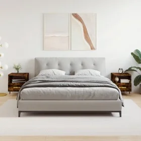 Mesita noche 2 uds madera ingeniería roble ahumado 40x35x47,5cm de vidaXL, Mesitas de noche - Ref: Foro24-827399, Precio: 70,...