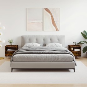 Mesita noche 2 uds madera ingeniería roble ahumado 40x35x47,5cm de vidaXL, Mesitas de noche - Ref: Foro24-827399, Precio: 71,...