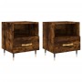 Mesita noche 2 uds madera ingeniería roble ahumado 40x35x47,5cm de vidaXL, Mesitas de noche - Ref: Foro24-827399, Precio: 71,...