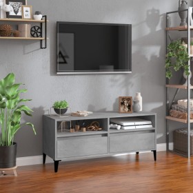 Mueble de TV madera contrachapada gris hormigón 100x34,5x44,5cm en Muebles TV | Comprar online en Foru.es