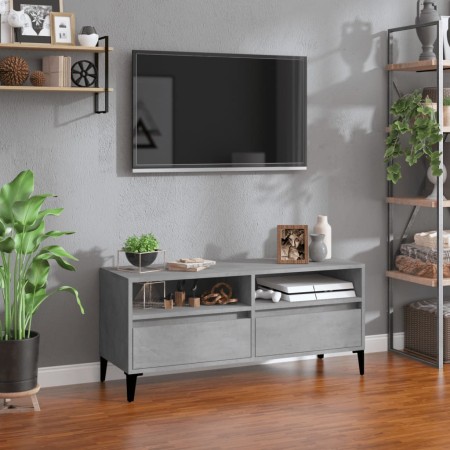 Mueble de TV madera contrachapada gris hormigón 100x34,5x44,5cm en Muebles TV | Comprar online en Foru.es