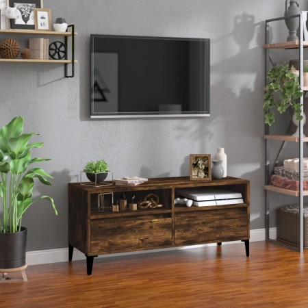 Mueble de TV madera contrachapada roble ahumado 100x34,5x44,5cm en Muebles TV | Comprar online en Foru.es